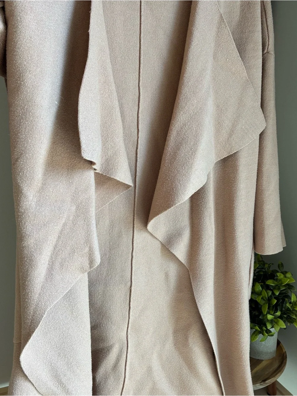 SNDYS × Revolve Long Cardigan Sz S Tan Tia Knit‎ Open Front Duster Pockets
